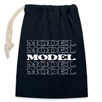 Model Fashion Model Mannequin Photographic Model - Closable cotton gift bag (14x20cm) - navy - Front