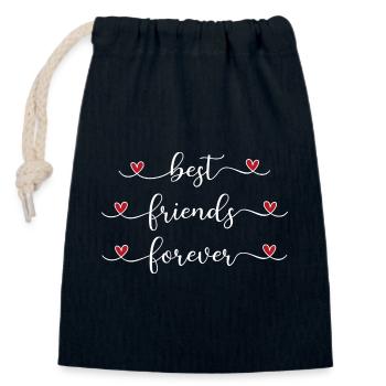Best friends forever - Closable cotton gift bag (14x20cm) - navy - Front