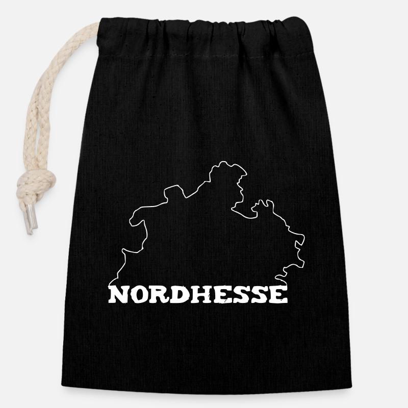 Nordhesse - Verschließbarer Geschenkbeutel aus Baumwolle (14x20cm) - Schwarz