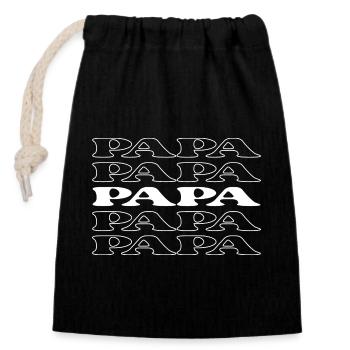 Papa Dad Father Pop Old Man - Closable cotton gift bag (14x20cm) - black - Front