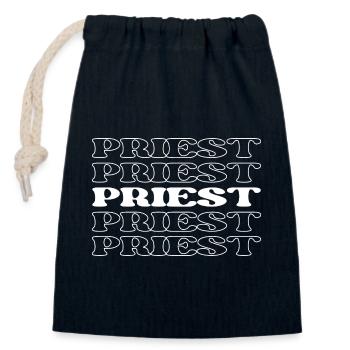 Priester Priester Geistlicher Geistlicher Geistlicher Pastor - Verschließbarer Geschenkbeutel aus Baumwolle (14x20cm) - Navy - Vorne