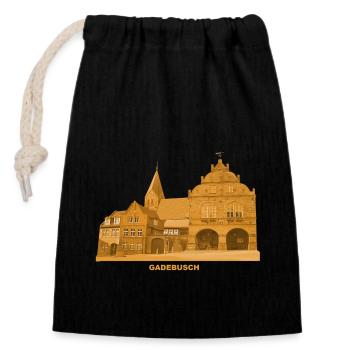 Église de l’hôtel de ville de Gadebusch Mecklembourg-Poméranie-Occidentale - Sac cadeau en coton avec cordon (14 x 20 cm) - noir - Devant