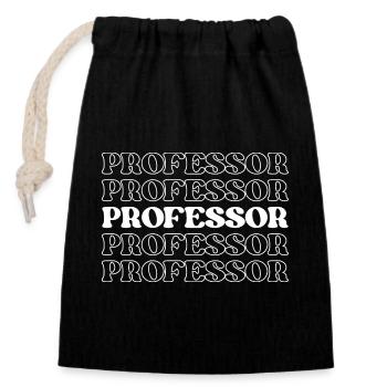 Professor Educator Teacher Instructor Lecturer - Closable cotton gift bag (14x20cm) - black - Front