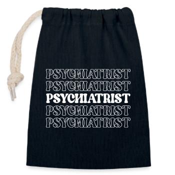 Psychiatre Spécialiste de la santé mentale - Sac cadeau en coton avec cordon (14 x 20 cm) - bleu marine - Devant