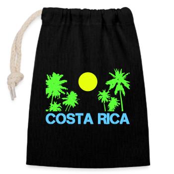 costa rica - Verschließbarer Geschenkbeutel aus Baumwolle (14x20cm) - Schwarz - Vorne