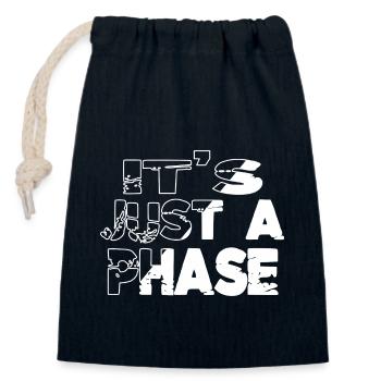 Déclaration astrophysique astrologie blagues Noël - Sac cadeau en coton avec cordon (14 x 20 cm) - bleu marine - Devant