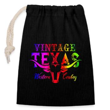Texas, États-Unis, Amérique, Voyage, États-Unis, Symbole, Houston - Sac cadeau en coton avec cordon (14 x 20 cm) - noir - Devant