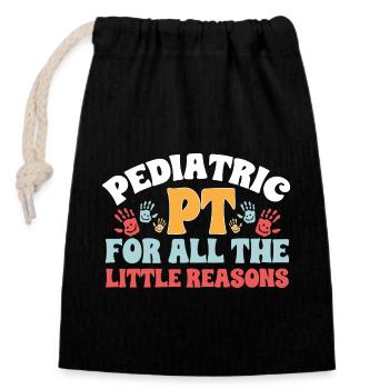 Physiotherapy Paediatric physiotherapist - Closable cotton gift bag (14x20cm) - black - Front