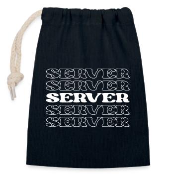 Kellner Kellnerin Kellnerin Food Server Gastronomie - Verschließbarer Geschenkbeutel aus Baumwolle (14x20cm) - Navy - Vorne