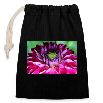 Fleur Rose Rose Fleur Fleurs Rose Rose Fleurs - Sac cadeau en coton avec cordon (14 x 20 cm) - noir - Devant