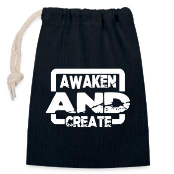 Réalisation de soi Geek Conscience Blague Percée - Sac cadeau en coton avec cordon (14 x 20 cm) - bleu marine - Devant