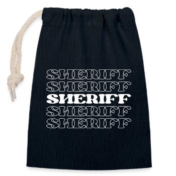 Sheriff Law Enforcement Officer Police Officer - Closable cotton gift bag (14x20cm) - navy - Front
