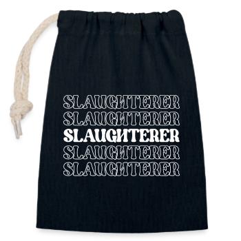 Slaughterer Butcher Meat Cutter Meat Processor - Closable cotton gift bag (14x20cm) - navy - Front