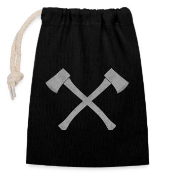 Axe - Closable cotton gift bag (14x20cm) - black - Front