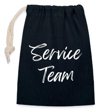 Équipe de service Équipe de soutien des serveurs Groupe de services - Sac cadeau en coton avec cordon (14 x 20 cm) - bleu marine - Devant