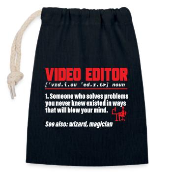 Video Editor Filmemacher Videofilmer - Verschließbarer Geschenkbeutel aus Baumwolle (14x20cm) - Navy - Vorne