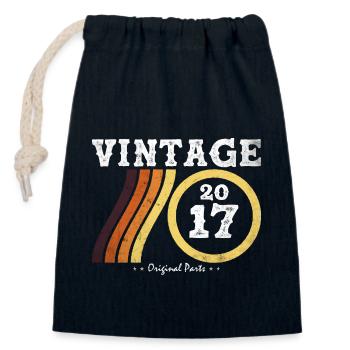 Limited Edition Retro Classic 7 Years Old Vintage - Closable cotton gift bag (14x20cm) - navy - Front