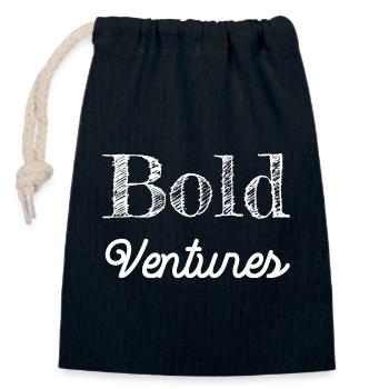 Sports extrêmes stratégie bday actions courageuses - Sac cadeau en coton avec cordon (14 x 20 cm) - bleu marine - Devant