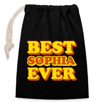 Sophia first name, funny gift - Closable cotton gift bag (14x20cm) - black - Front