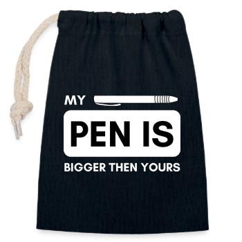 My Pen is bigger then yours! Penis funny saying - Closable cotton gift bag (14x20cm) - navy - Front