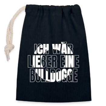 Dog lover favorite dog Bull Terrier Boxer - Closable cotton gift bag (14x20cm) - navy - Front