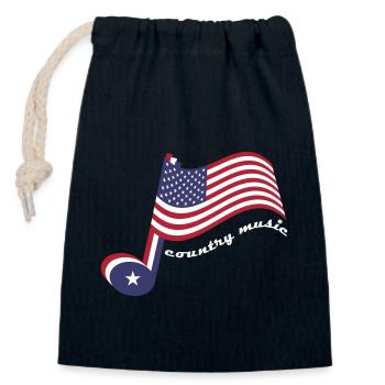 Country Music - Closable cotton gift bag (14x20cm) - navy - Front