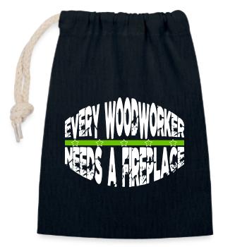 Chop Wood Birthday Present Idea - Closable cotton gift bag (14x20cm) - navy - Front