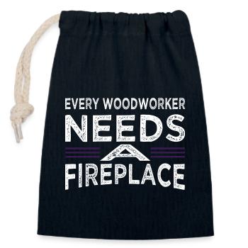 Arboriculture Cutter Job Hearbeat Arboriculteur - Sac cadeau en coton avec cordon (14 x 20 cm) - bleu marine - Devant