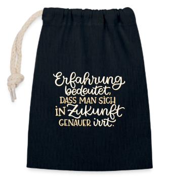 Erfahrung und genauer irren - Verschließbarer Geschenkbeutel aus Baumwolle (14x20cm) - Navy - Vorne