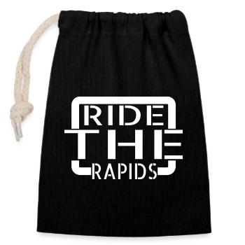 Heart-Pounding Excitement River Adventure - Closable cotton gift bag (14x20cm) - black - Front