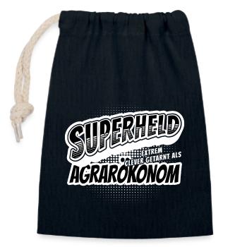 Superheld, clever getarnt als Agrarökonom - Verschließbarer Geschenkbeutel aus Baumwolle (14x20cm) - Navy - Vorne