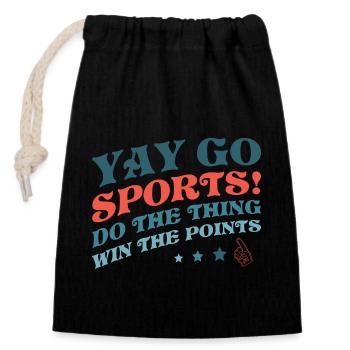 Yay Go Sports! Funny Sports - Closable cotton gift bag (14x20cm) - black - Front