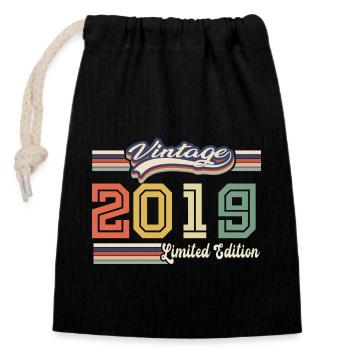Cadeau D'anniversaire 2019 Génial Depuis 2019 vint - Sac cadeau en coton avec cordon (14 x 20 cm) - noir - Devant