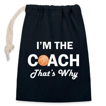 Basketball - Verschließbarer Geschenkbeutel aus Baumwolle (14x20cm) - Navy - Vorne