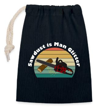 La sciure de bois est le sciillet de l’homme - Sac cadeau en coton avec cordon (14 x 20 cm) - bleu marine - Devant