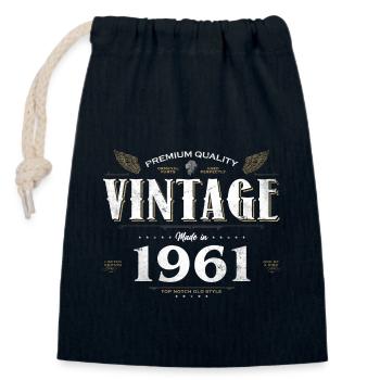 63 Jahre alter Jahrgang 1961 Limitierte Auflage 63. - Verschließbarer Geschenkbeutel aus Baumwolle (14x20cm) - Navy - Vorne