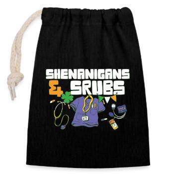 Shenanigans & Scrubs Infirmière urgente Médecin St. - Sac cadeau en coton avec cordon (14 x 20 cm) - noir - Devant
