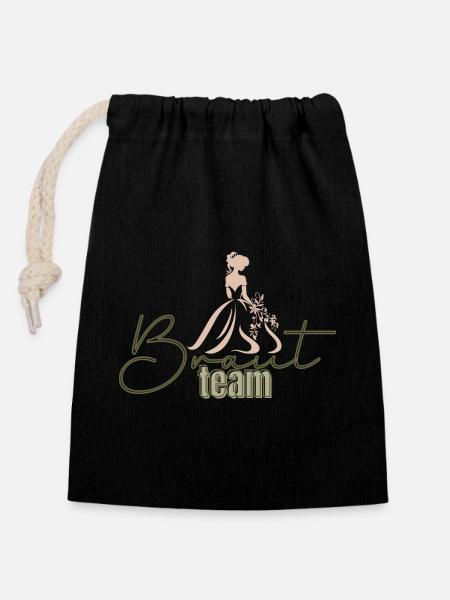 Équipe Bride - Sac cadeau en coton avec cordon (14 x 20 cm) - noir