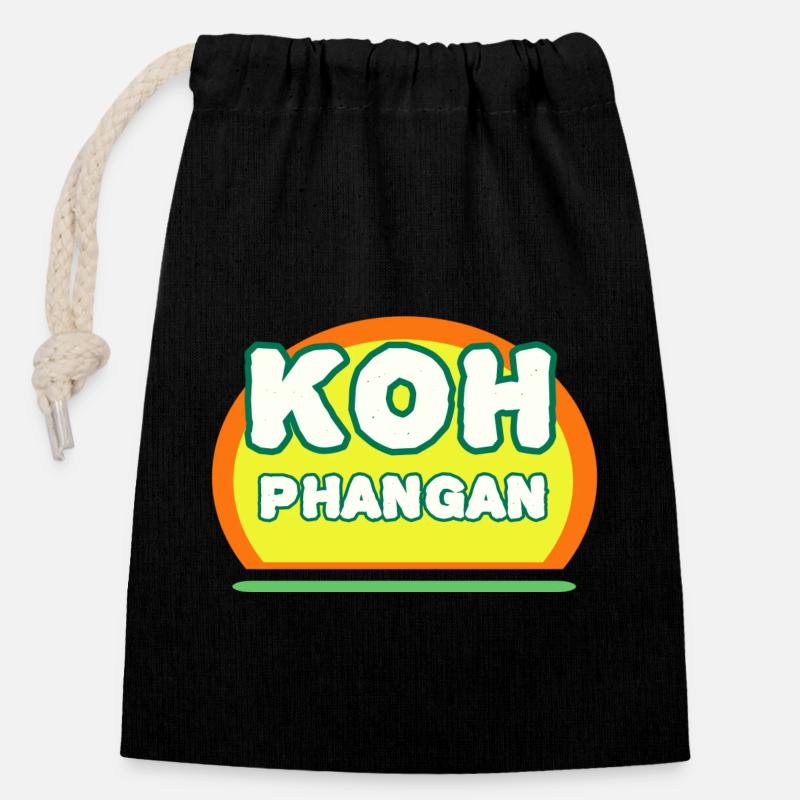 Fullmoon party - Koh Phangan - Verschließbarer Geschenkbeutel aus Baumwolle (14x20cm) - Schwarz