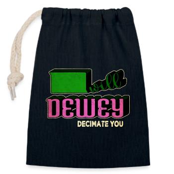 contemporary fiction funny sayings funny - Closable cotton gift bag (14x20cm) - navy - Front