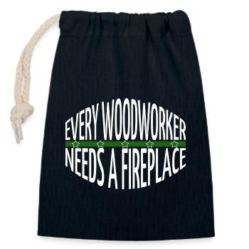 Present Union Carpenter Tshirts Felling - Closable cotton gift bag (14x20cm) - navy - Front