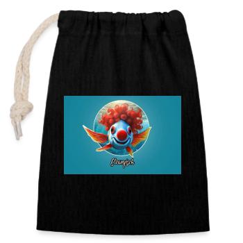 Pun ambiguous german expression - Clownfish - Closable cotton gift bag (14x20cm) - black - Front