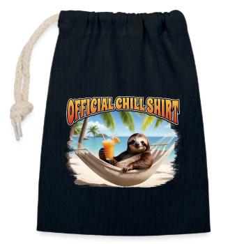 Chemise Chill Officielle - Sac cadeau en coton avec cordon (14 x 20 cm) - bleu marine - Devant