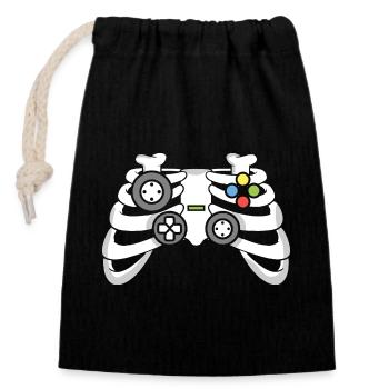 Halloween Skeleton Gaming Controller - Verschließbarer Geschenkbeutel aus Baumwolle (14x20cm) - Schwarz - Vorne