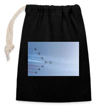 Patrouille de France meeting aérien en formation - Sac cadeau en coton avec cordon (14 x 20 cm) - noir - Devant