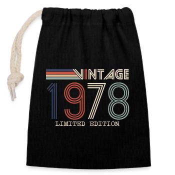 Vintage 1978 Cadeau Anniversaire - Millésime 1978 - Sac cadeau en coton avec cordon (14 x 20 cm) - noir - Devant