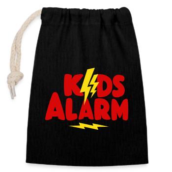 Kids Alarm - Closable cotton gift bag (14x20cm) - black - Front