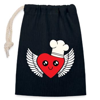 Koch Herz himmlisch Kochen Gastgeber Köchin - Verschließbarer Geschenkbeutel aus Baumwolle (14x20cm) - Navy - Vorne
