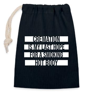 La crémation est mon dernier espoir pour un corps chaud et fumant - Sac cadeau en coton avec cordon (14 x 20 cm) - bleu marine - Devant