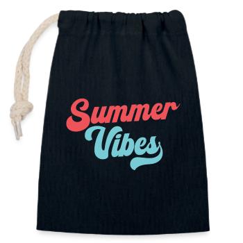 Sommer-Vibes - Verschließbarer Geschenkbeutel aus Baumwolle (14x20cm) - Navy - Vorne